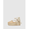 ALPARGATA TOMMY HILFIGER CLOSED TOE LINEN FLATFORM BEIG