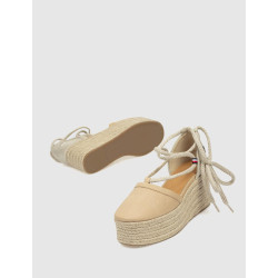 ALPARGATA TOMMY HILFIGER CLOSED TOE LINEN FLATFORM BEIG