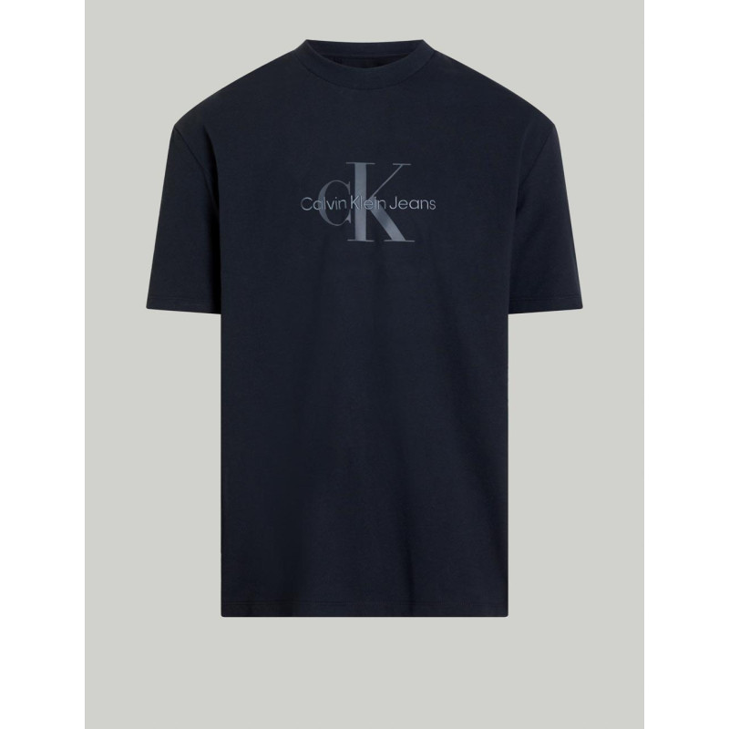 CAMISETA CALVIN KLEIN SS HERO MONOGRAM TEE 30S EU OPT NEGRO