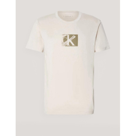 CAMISETA CALVIN KLEIN SMALL CK BOX TEE BEIG