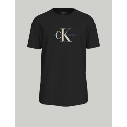 CAMISETA CALVIN KLEIN DISTRESSED MONOLOGO TEE NEGRO