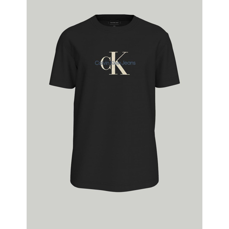CAMISETA CALVIN KLEIN DISTRESSED MONOLOGO TEE NEGRO