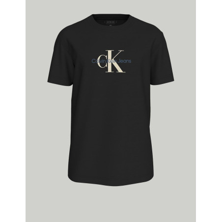 CAMISETA CALVIN KLEIN DISTRESSED MONOLOGO TEE NEGRO
