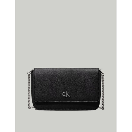 BOLSO CALVIN KLEIN MINIMAL MONOGRAM EW FLAP PH/CB19 NEGRO
