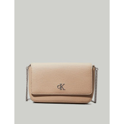 BOLSO CALVIN KLEIN MINIMAL MONOGRAM EW FLAP PH/CB19 BEIG