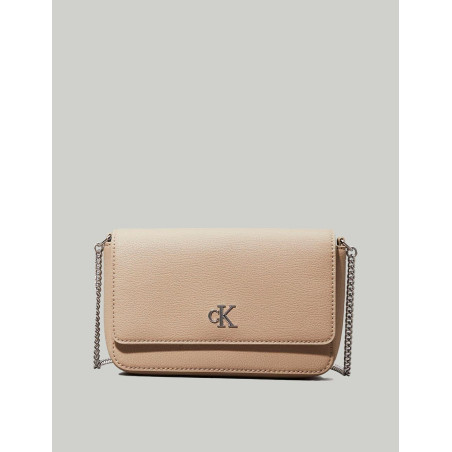 BOLSO CALVIN KLEIN MINIMAL MONOGRAM EW FLAP PH/CB19 BEIG