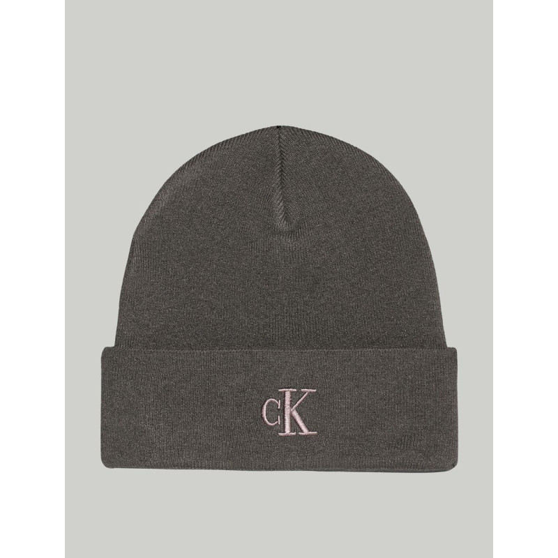 GORRO CALVIN KLEIN THICK EMBROIDERY BEANIE GRIS