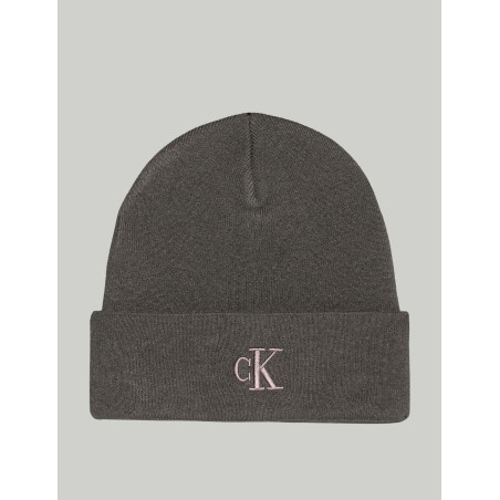GORRO CALVIN KLEIN THICK EMBROIDERY BEANIE GRIS