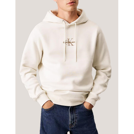 SUDADERA CALVIN KLEIN MONOLOGO HOODIE BEIG