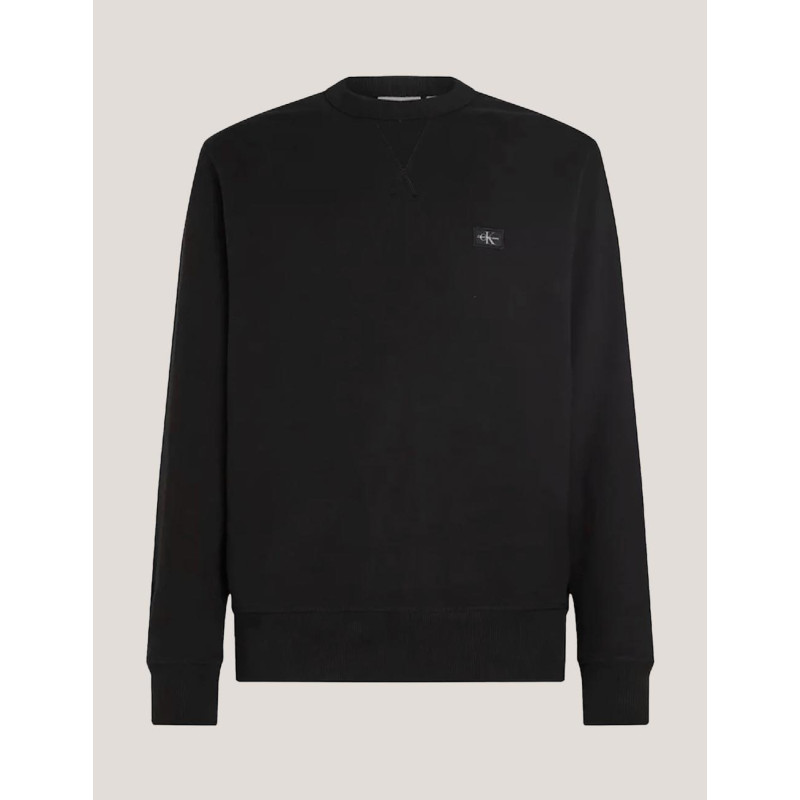 SUDADERA CALVIN KLEIN WOVEN LABEL CREW NECK NEGRO
