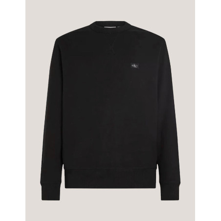 SUDADERA CALVIN KLEIN WOVEN LABEL CREW NECK NEGRO