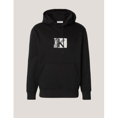 SUDADERA CALVIN KLEIN SMALL CK BOX HOODIE NEGRO