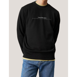 SUDADERA CALVIN KLEIN MINIMAL LOGO CREW NECK NEGRO