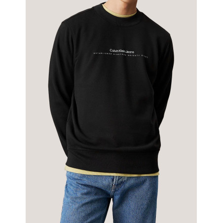 SUDADERA CALVIN KLEIN MINIMAL LOGO CREW NECK NEGRO