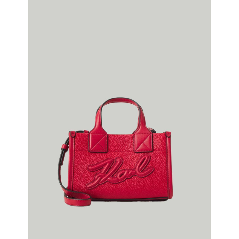 BOLSO KARL LAGERFED K/SKUARE SM TOTE GRAINY ROJO