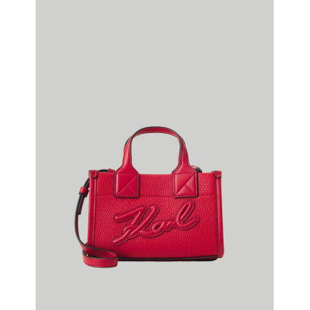 BOLSO KARL LAGERFED K/SKUARE SM TOTE GRAINY ROJO