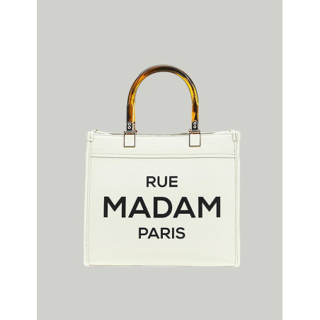 BOLSO RUE MADAM PARIS ICON MINI TOTE BLANCO