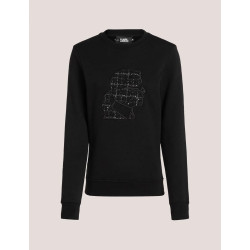 SUDADERA KARL LAGERFELD BOUCLE PROFILE SWEATSHIRT NEGRO