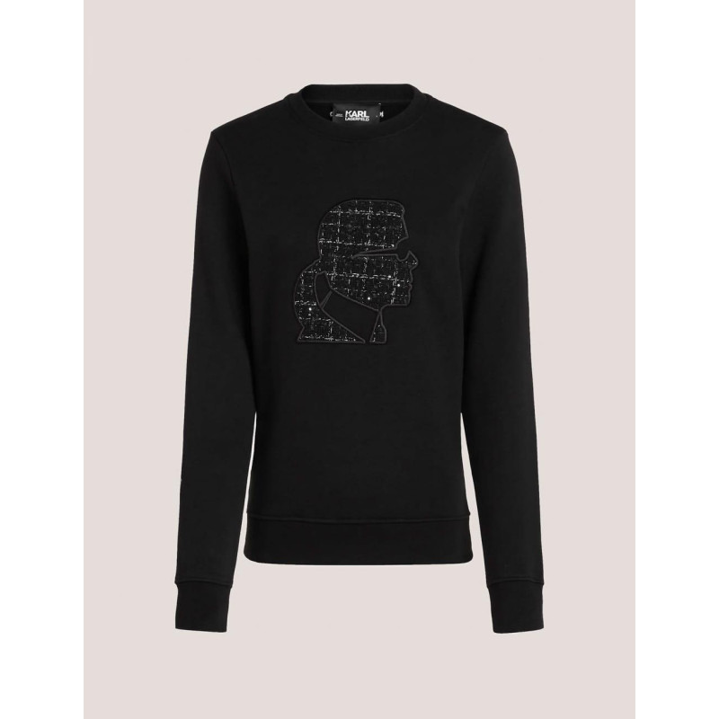 SUDADERA KARL LAGERFELD BOUCLE PROFILE SWEATSHIRT NEGRO