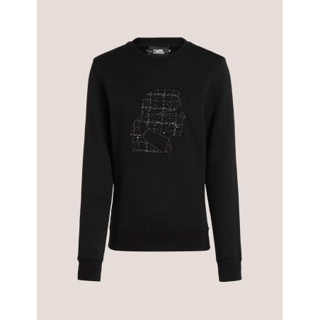 SUDADERA KARL LAGERFELD BOUCLE PROFILE SWEATSHIRT NEGRO
