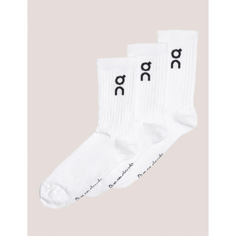 CALCETÍN ON RUNNING LOGO SOCK BLANCO
