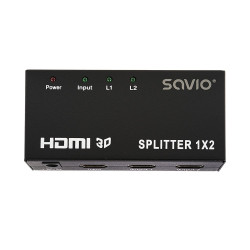 SPLITTER 1X2 HDMI FULL HD 3D SAVIO CL 42 NEGRO