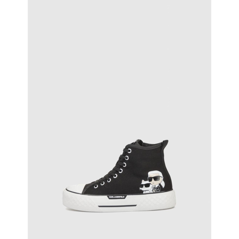 ZAPATILLA ABOTINADA KARL LAGERFELD KAMPUS MAX III TWIN NFT HI LACE  NEGRO
