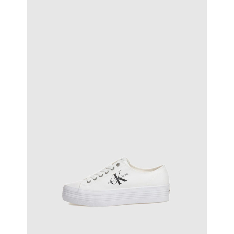BAMBA CALVIN KLEIN VULC FLATFORM ESSENTIAL MONO BLANCO