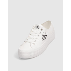 BAMBA CALVIN KLEIN VULC FLATFORM ESSENTIAL MONO BLANCO
