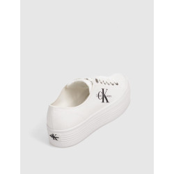BAMBA CALVIN KLEIN VULC FLATFORM ESSENTIAL MONO BLANCO