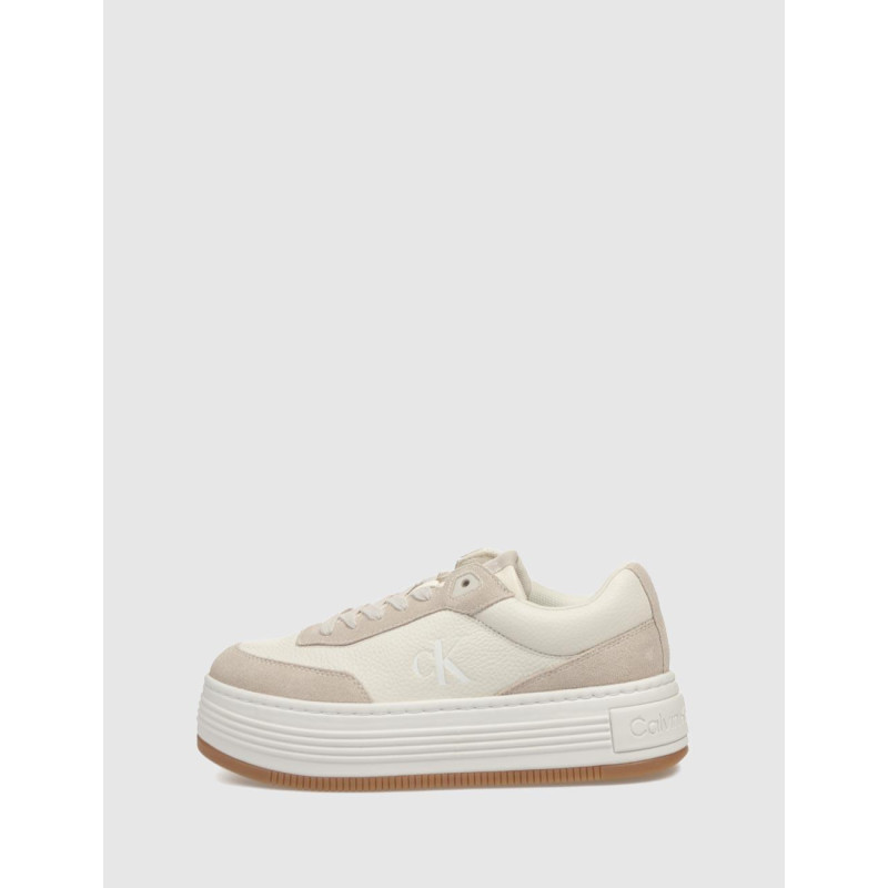 ZAPATILLA CALVIN KLEIN BOLD FLATF LOW LACE TUMB LTH BEIG
