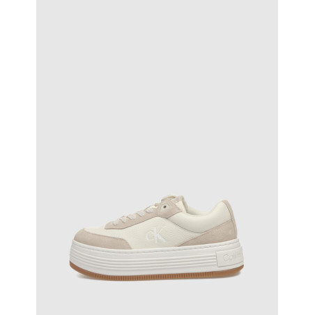 ZAPATILLA CALVIN KLEIN BOLD FLATF LOW LACE TUMB LTH BEIG
