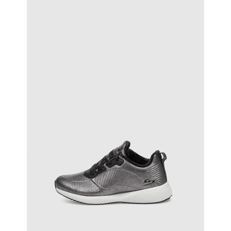 ZAPATILLA SKECHERS BOBS SPORT SQUAD-SPARKLE LIFE PLOMO