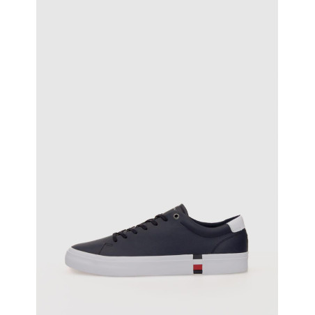 ZAPATILLA TOMMY HILFIGER CORPORATE LEATHER DETAIL AZUL