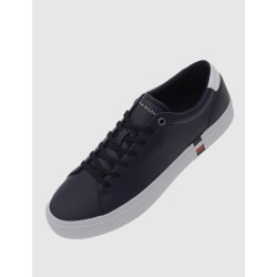 ZAPATILLA TOMMY HILFIGER CORPORATE LEATHER DETAIL AZUL