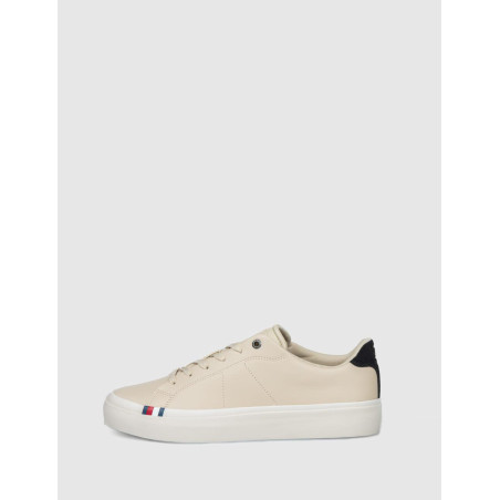 ZAPATILLA TOMMY HILFIGER THICK VULC LOW PREMIUM LTH BEIG