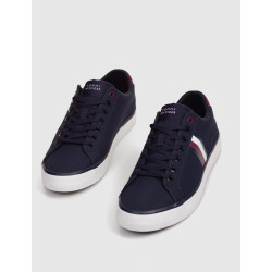 BAMBA TOMMY HILFIGER TH HI VULC LOW STRIPES MESH MARINO