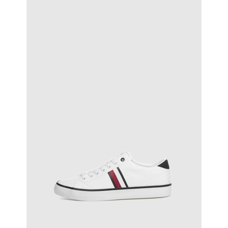 ZAPATILLA TOMMY HILFIGER TH HI VULC LOW STRIPES MESH BLANCO