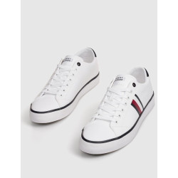 ZAPATILLA TOMMY HILFIGER TH HI VULC LOW STRIPES MESH BLANCO