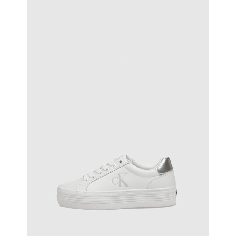 ZAPATILLA CALVIN KLEIN BOLD VULC FLATF LACEUP LTH BLANCO