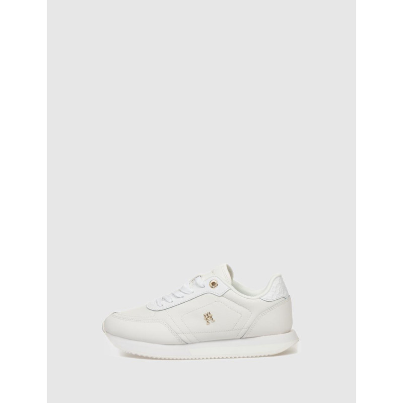 ZAPATILLA TOMMY HILFIGER ELEVATED ESSENT RUNNER MONOGRAM BLANCO