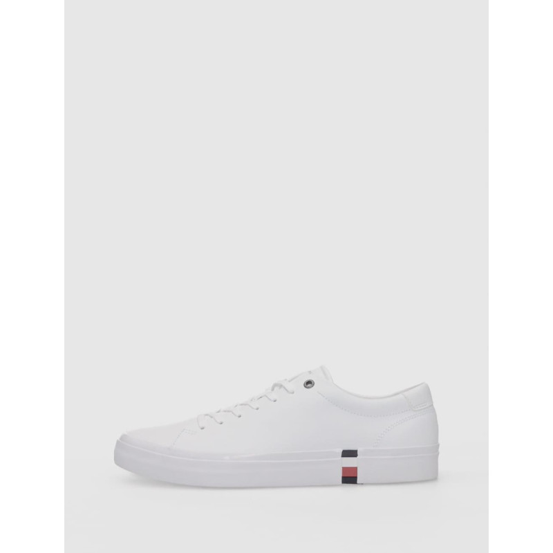 ZAPATILLA TOMMY HILFIGER CORPORATE LEATHER DETAIL BLANCO