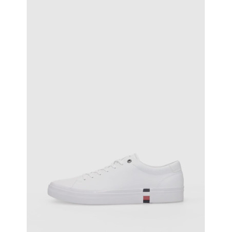 ZAPATILLA TOMMY HILFIGER CORPORATE LEATHER DETAIL BLANCO