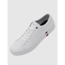 ZAPATILLA TOMMY HILFIGER CORPORATE LEATHER DETAIL BLANCO