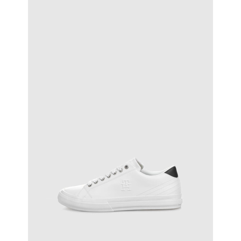 ZAPATILLA TOMMY HILFIGER HI VULC STREET LOW LTH ESS BLANCO