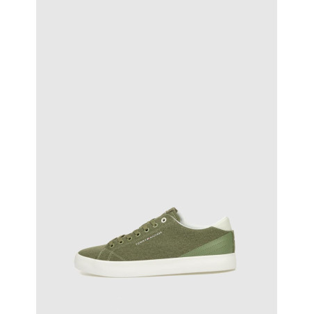 ZAPATILLA URBANA TOMMY HILFIGER TH HI VULC LOW SUMMER CVS VERDE