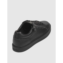 ZAPATILLA CALVIN KLEIN LOW TOP LACE UP W/ZIP MONO NEGRO