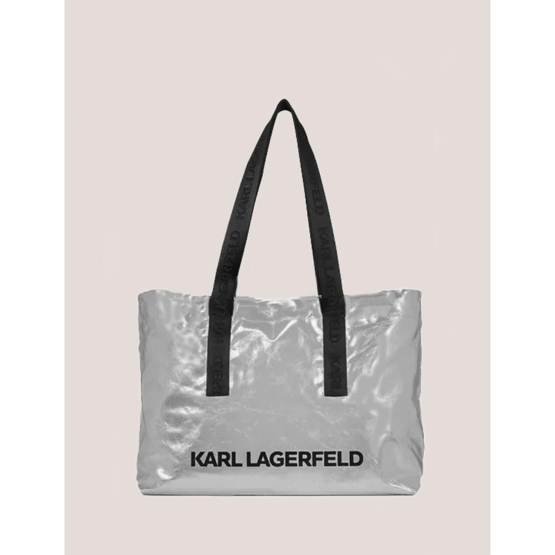 BOLSO MUJER KARL LAGERFELD K/ESSENTIAL COATED SHOPPER PLATA