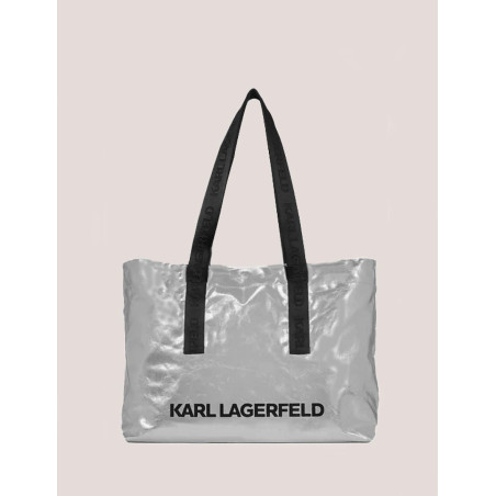 BOLSO MUJER KARL LAGERFELD K/ESSENTIAL COATED SHOPPER PLATA