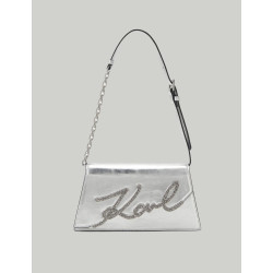 BOLSO KARL LAGERFED K/SIGNATURE 2.0 SP SHB METALLC PLATA